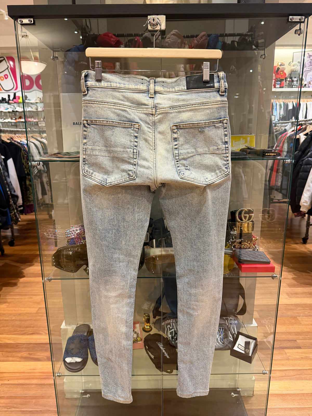 Amiri MX1 Distressed Skinny Jeans - Light Wash Black