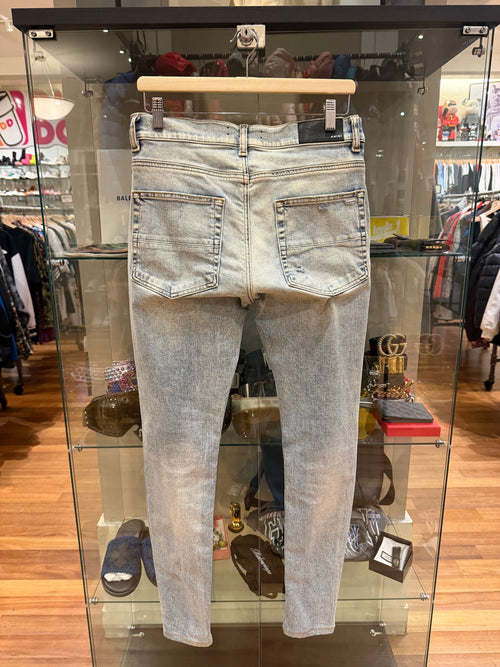 Amiri MX1 Distressed Skinny Jeans - Light Wash Black