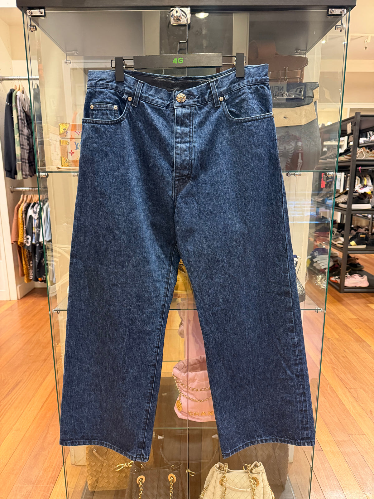Chrome Hearts KS Cut Raw Denim Jeans - Blue