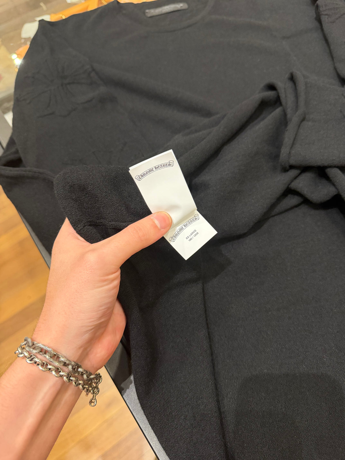 Chrome Hearts Cashmere Tonal Cross Sweater