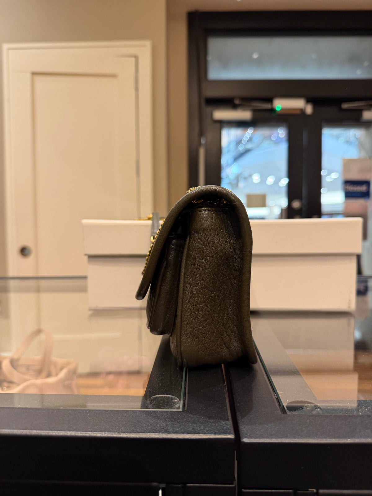 Saint Laurent Lambskin Mini Niki Bag - Olive Green