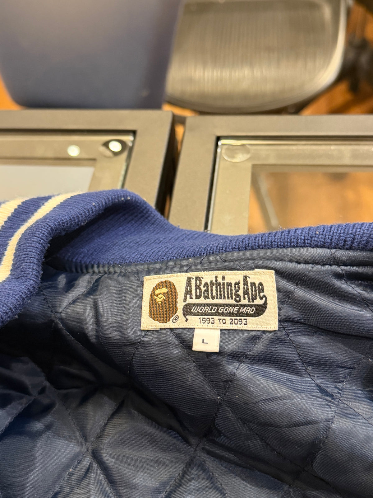 Bape Varsity Shark Jacket -
Navy