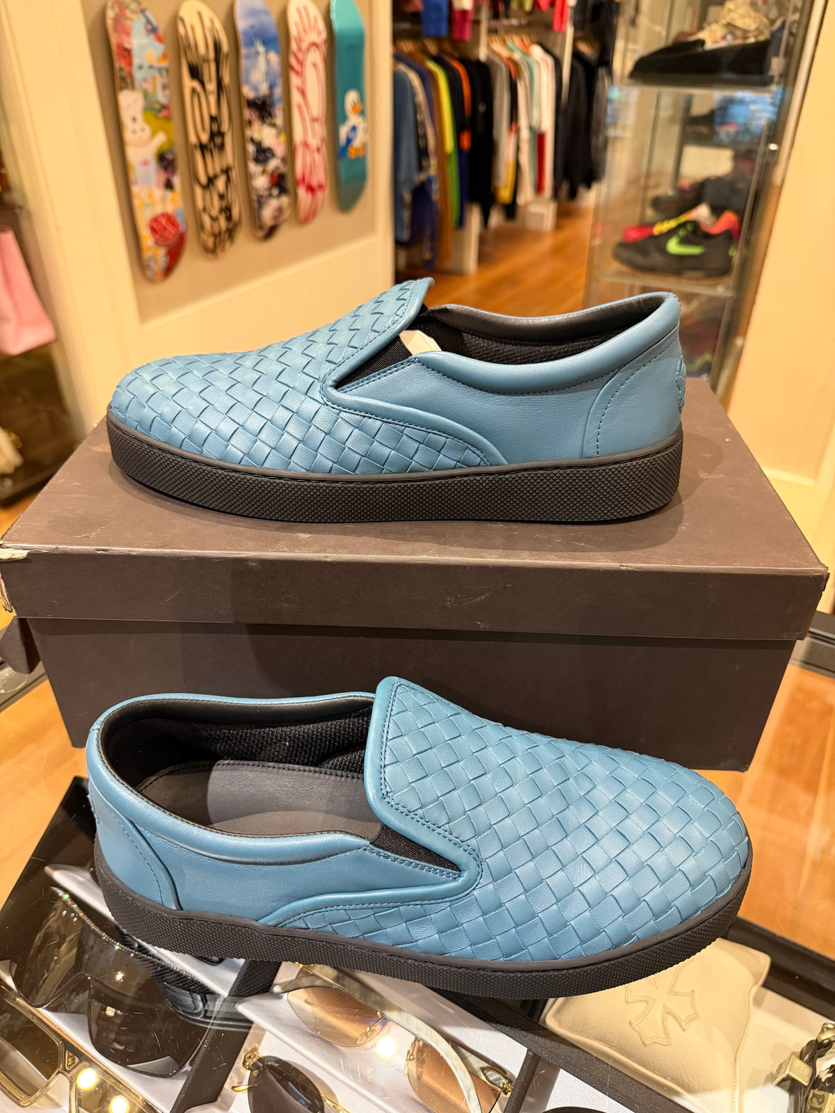 Bottega Veneta Inrecciato Woven Leather Slip Ons