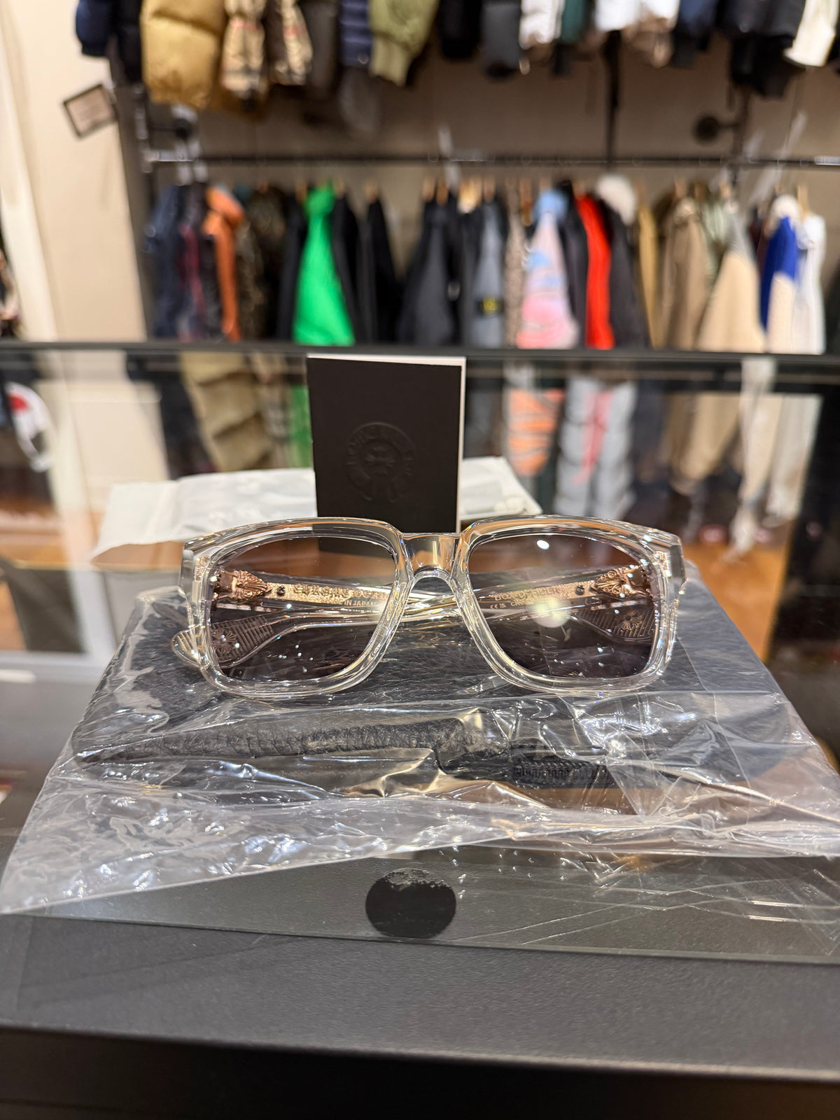 Chrome Hearts Box Officer SunGlasses - Clear & Gold