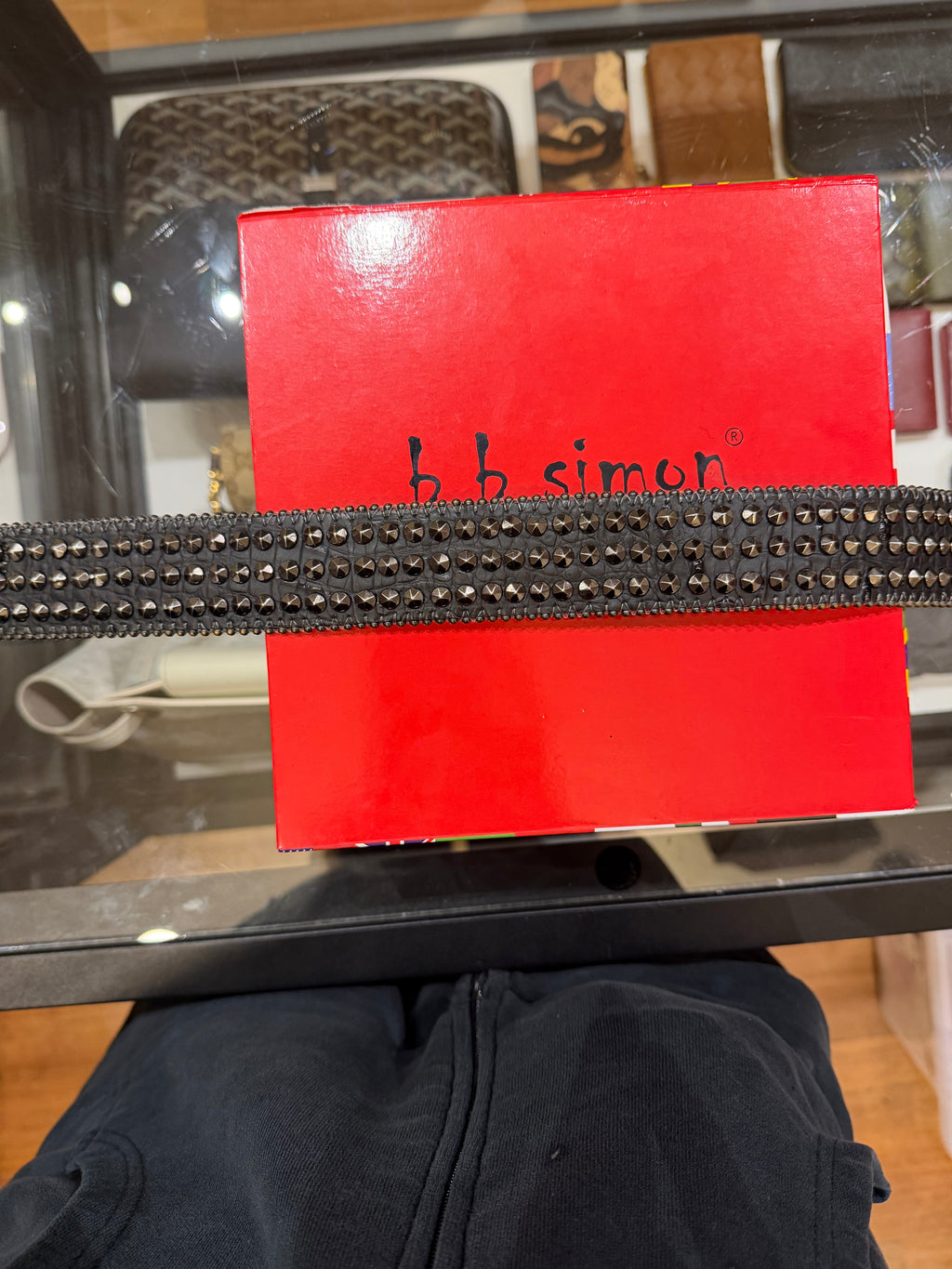 B.B. Simon Skull Pile Studded Belt