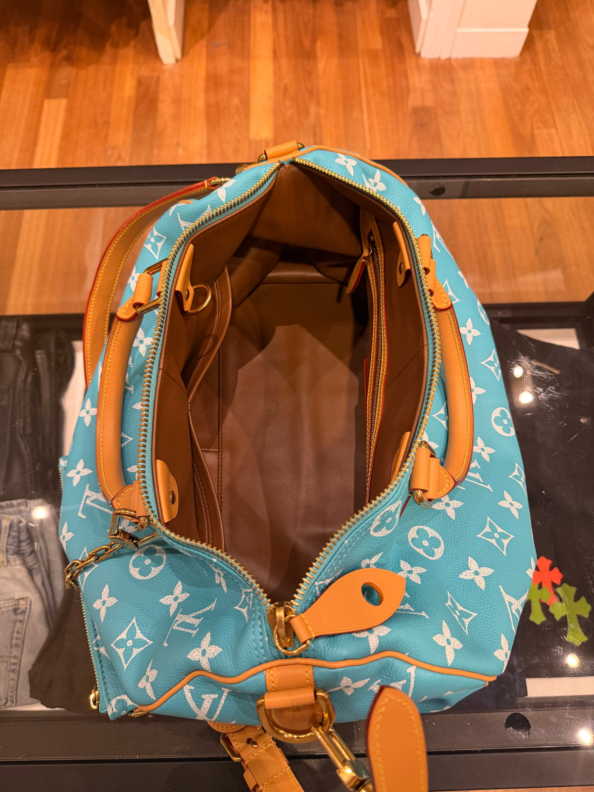 Louis Speedy P9 Bandoulière 40 Turquoise Duffle Bag