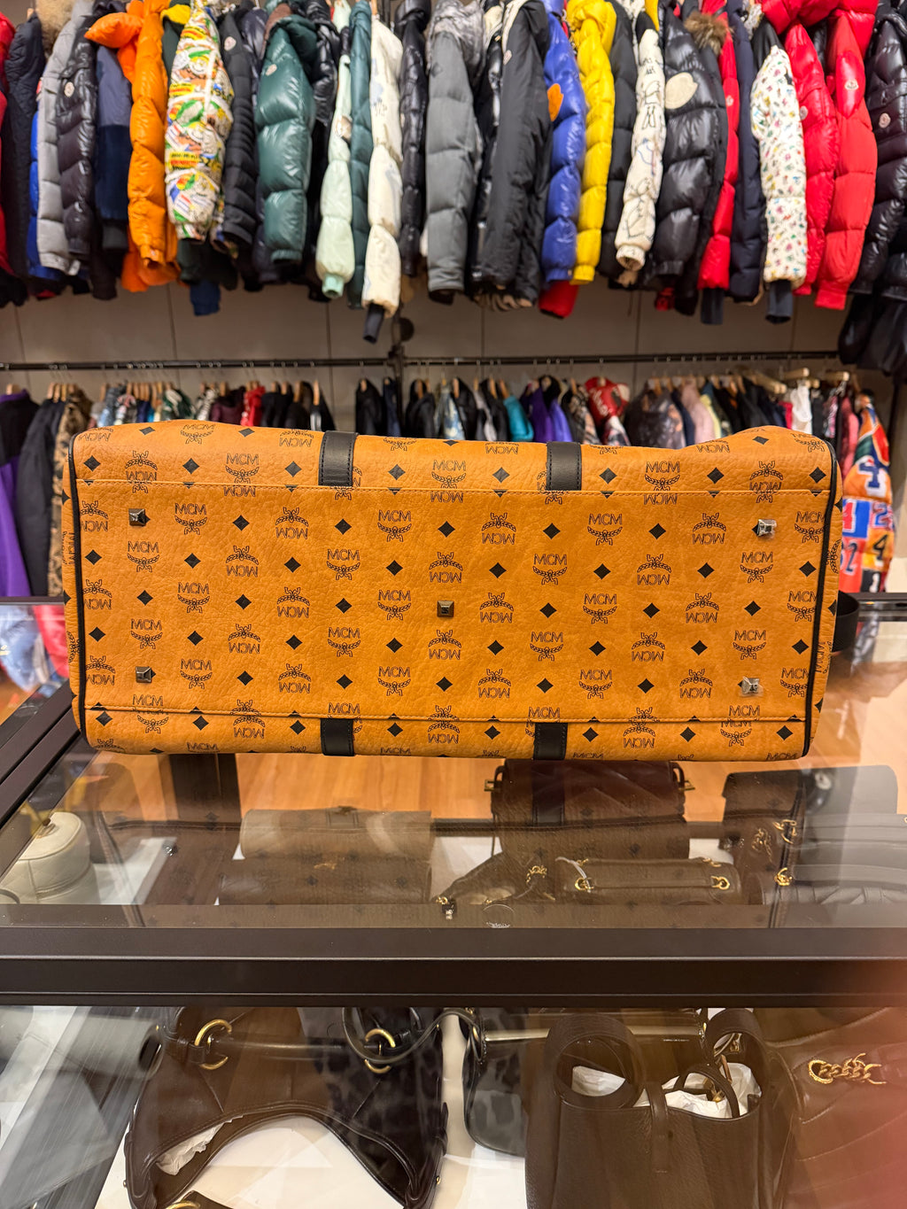 MCM Ottomar Weekender Bag - Orange / Black Trim