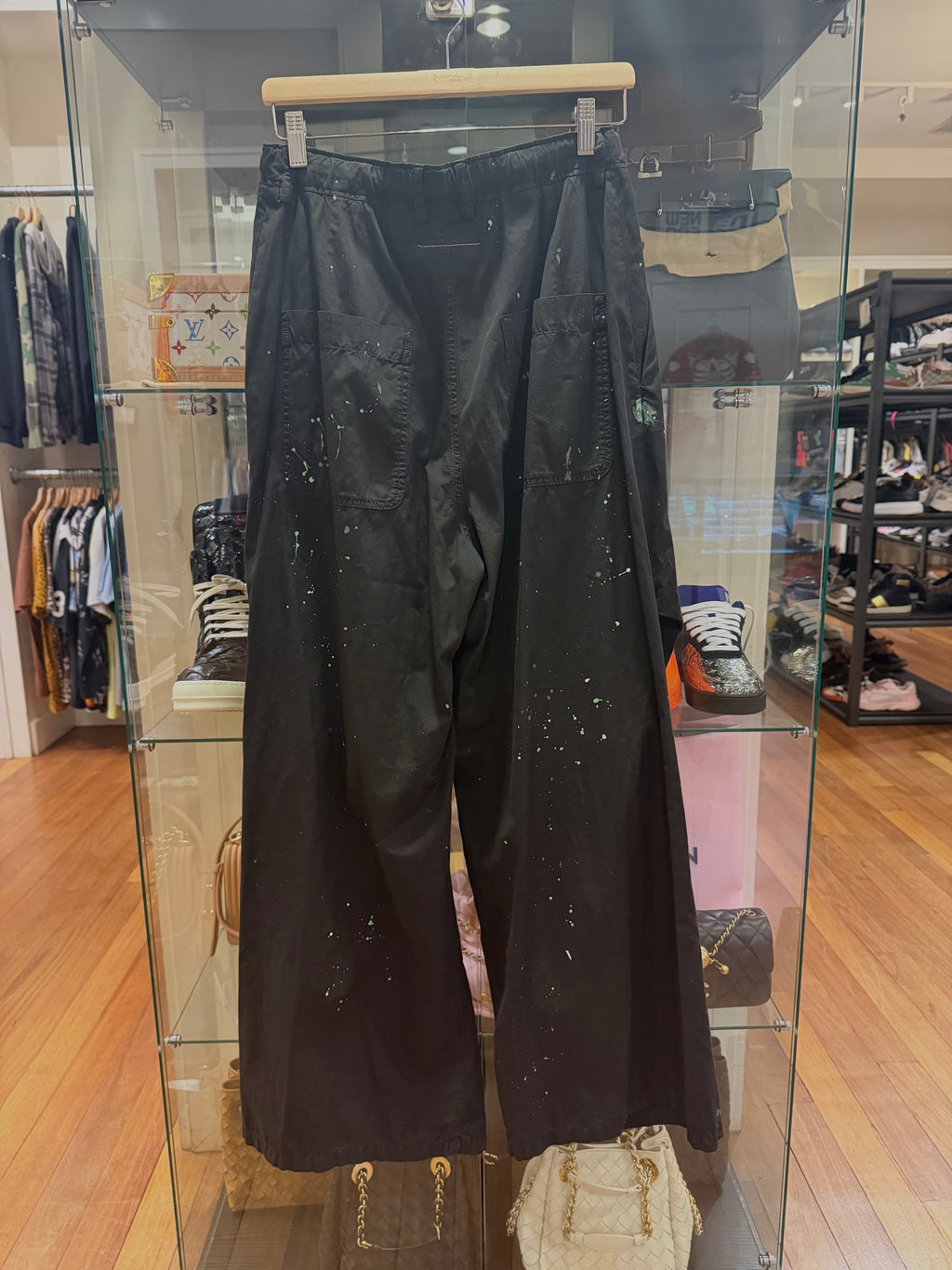Maison Margiela MM6 Paint Splatter Cargo Pants - Black