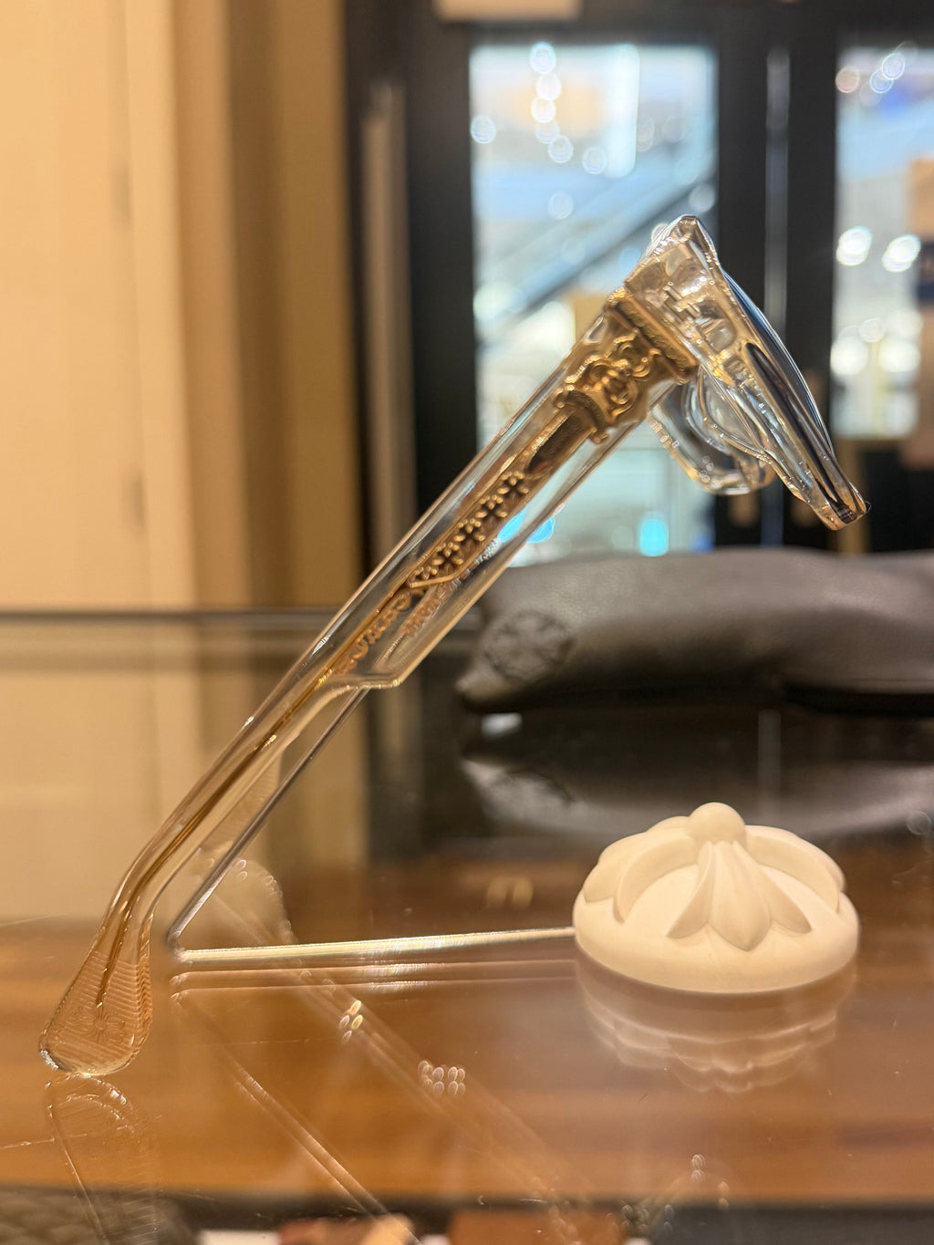 Chrome Hearts Box Officer Glasses - Clear & Gold