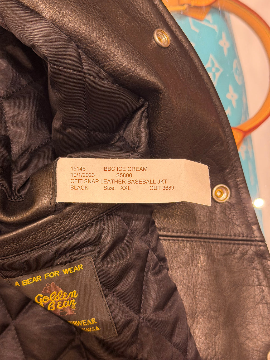 Billionaire Boys Club Golden Bear Leather Varsity Jacket