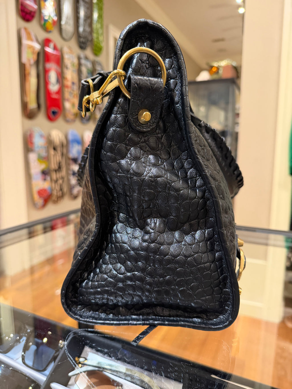 Balenciaga Le City Medium - Croc Embossed