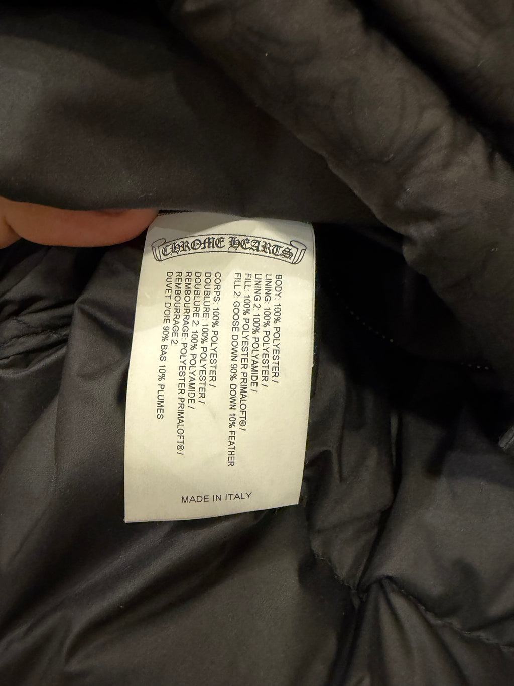 Chrome Hearts Cross Puffer Jacket - Black