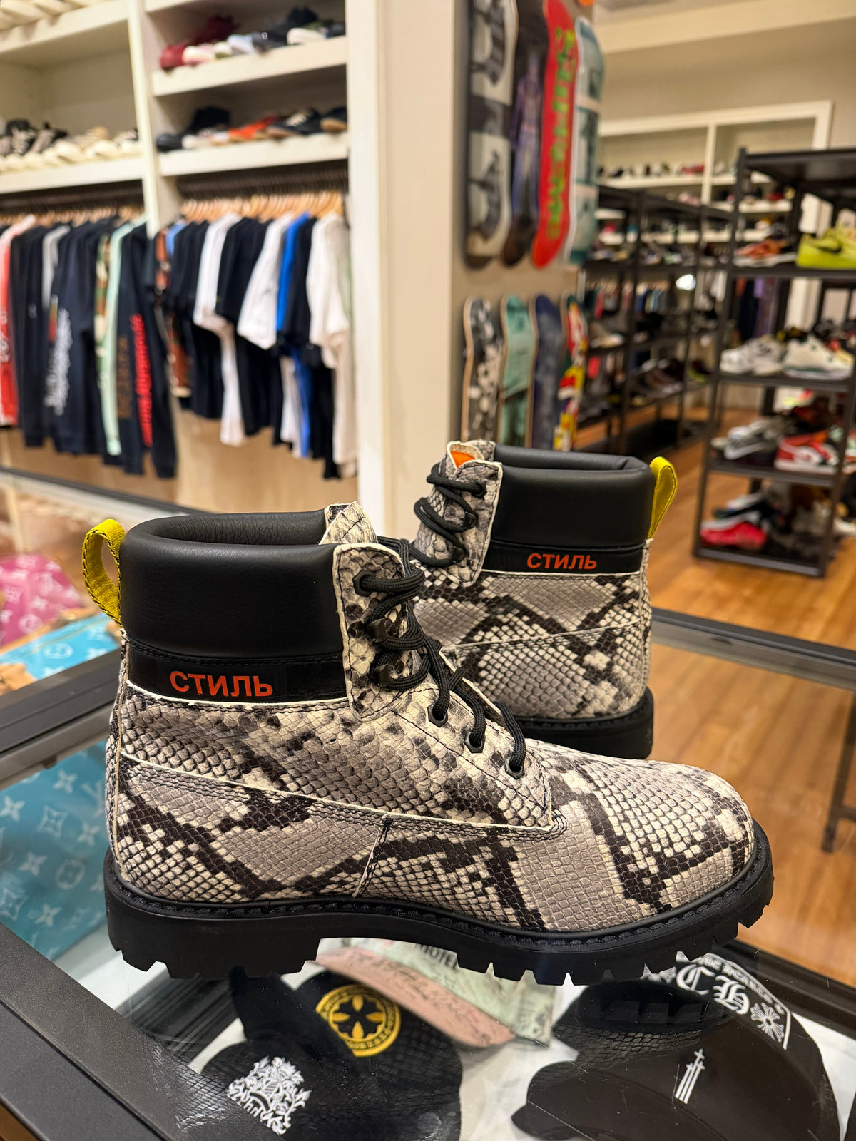 Heron Preston Snakeskin 6” Boot