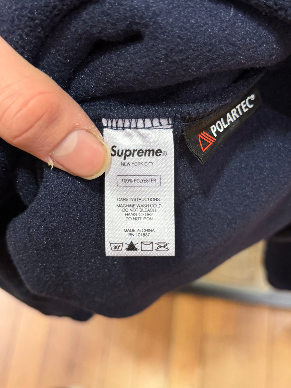 Supreme FW19 PolarTec Small Bogo Qrtr Zip - Navy