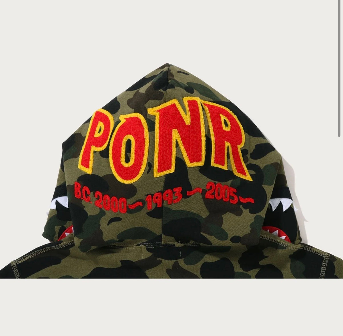 BAPE 1st Camo 2nd PONR Shark Full Zip Hoodie - Green
