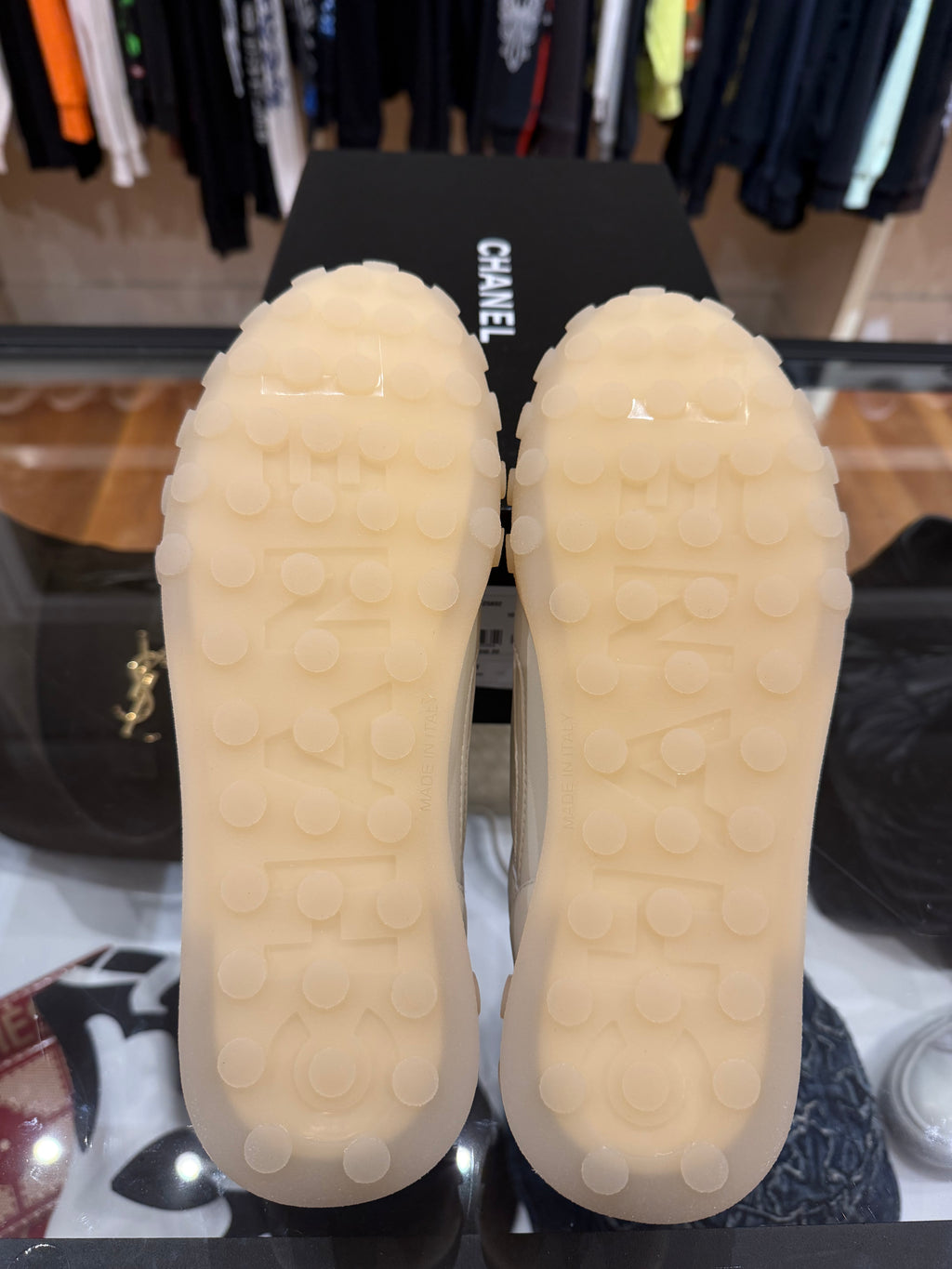 Chanel Calf Skin Trainers Ivory