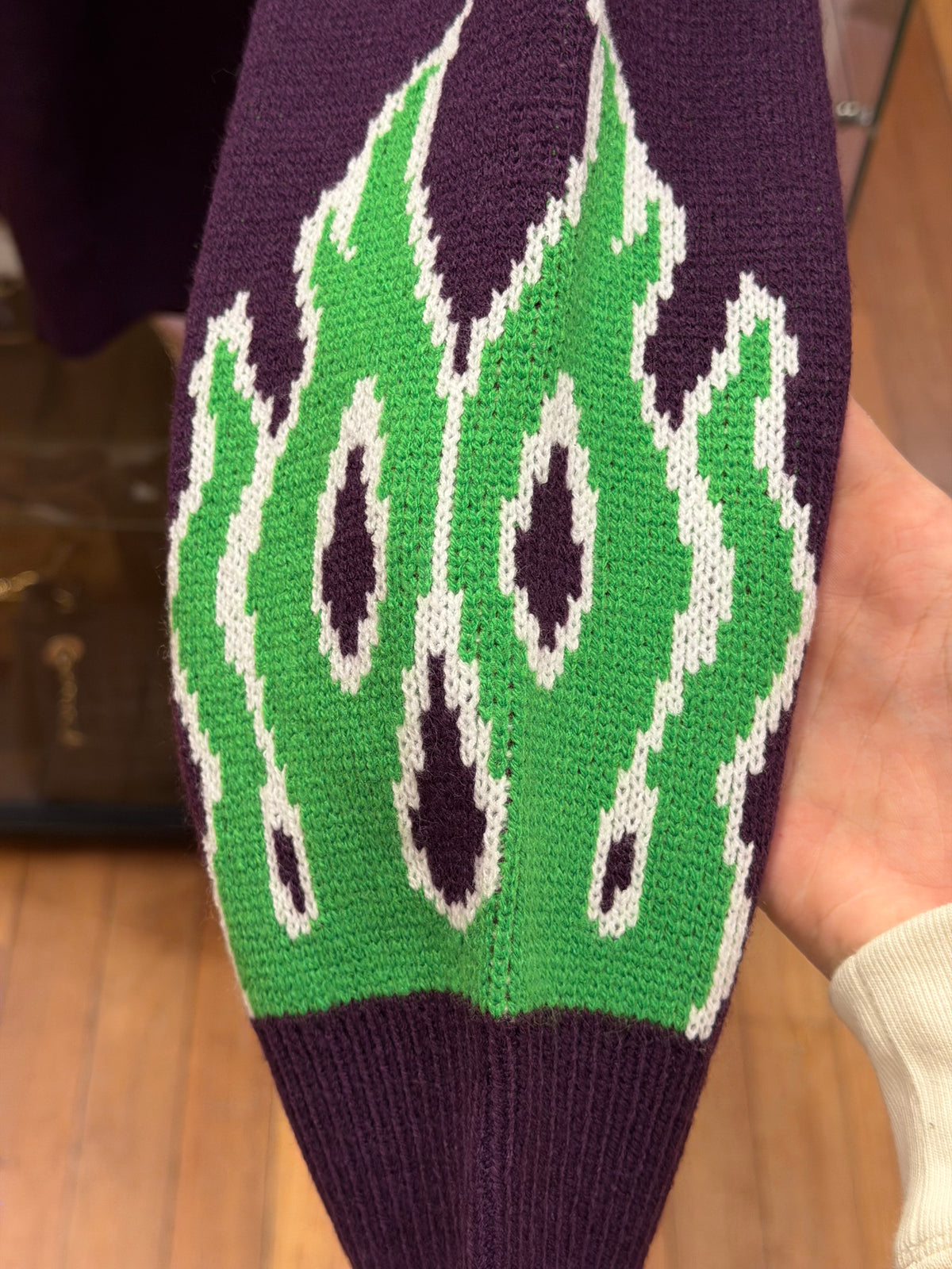 Supreme x Vanson Patch Logo Flame Knit Sweater - Purple