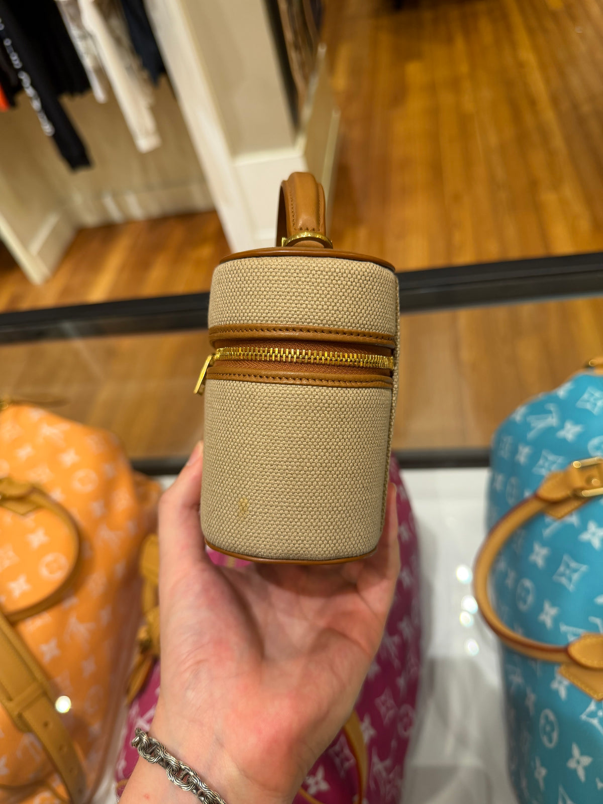 Saint Laurent Gaby Canvas & Leather Vanity Mini Bag