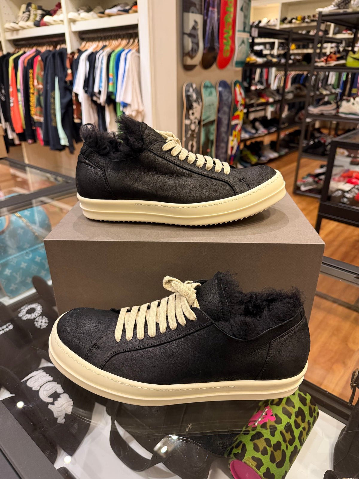 Rick Owens Vintage Low - Sherling Lined Black