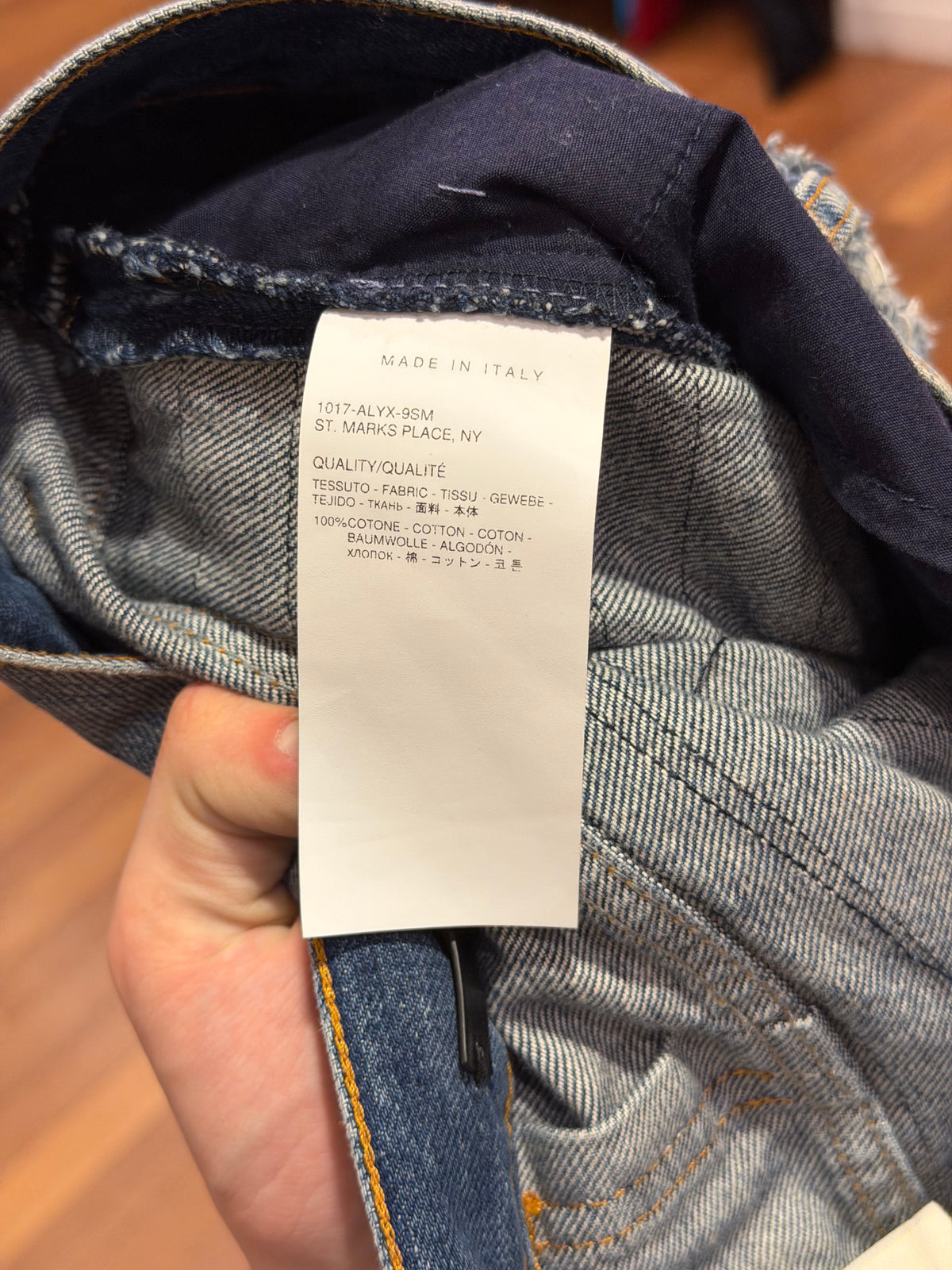 1017 ALYX9SM x Blackmeans Distressed Shredded Denim Jeans