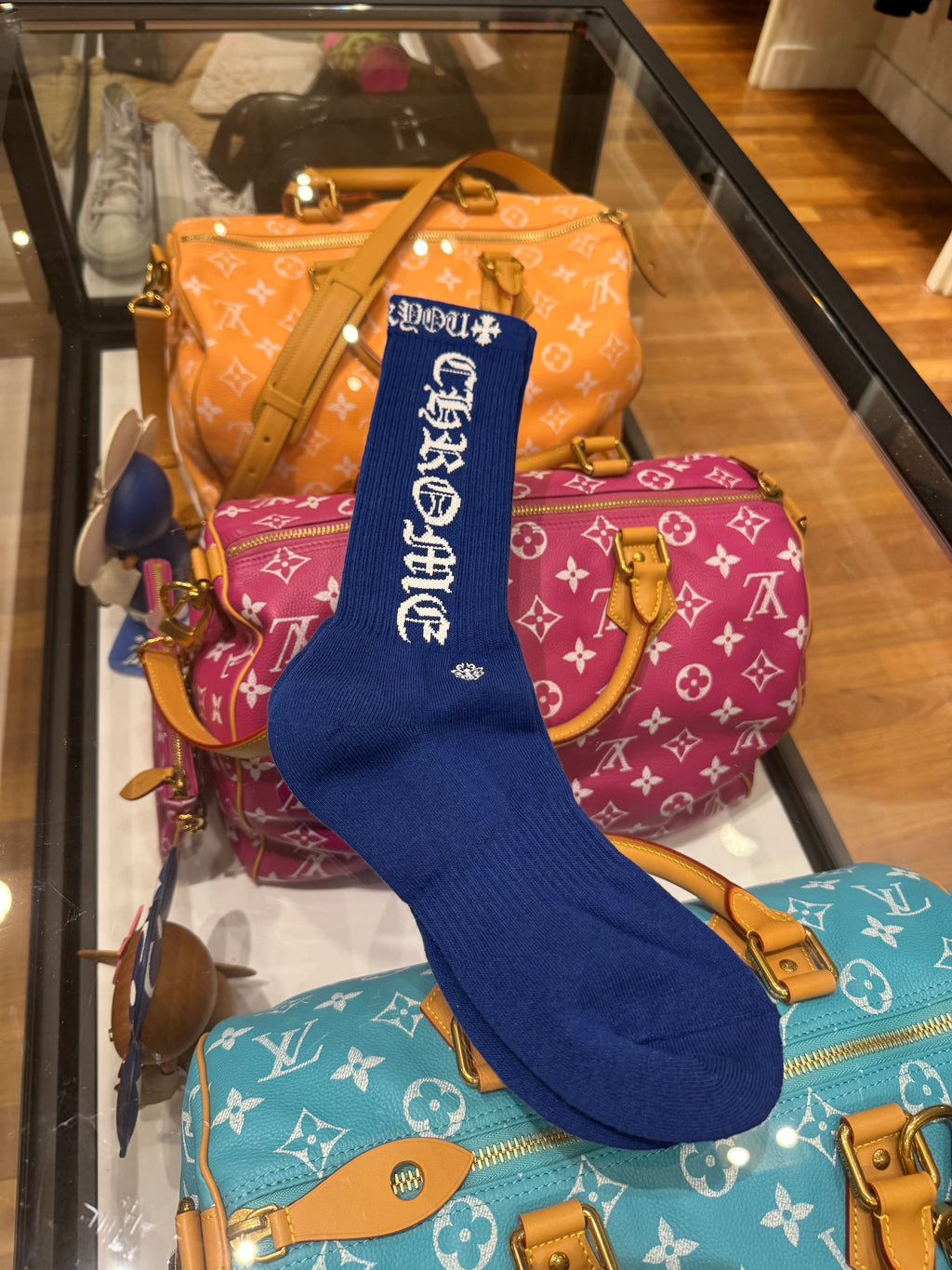 Chrome Hearts Socks - Blue/White (L)