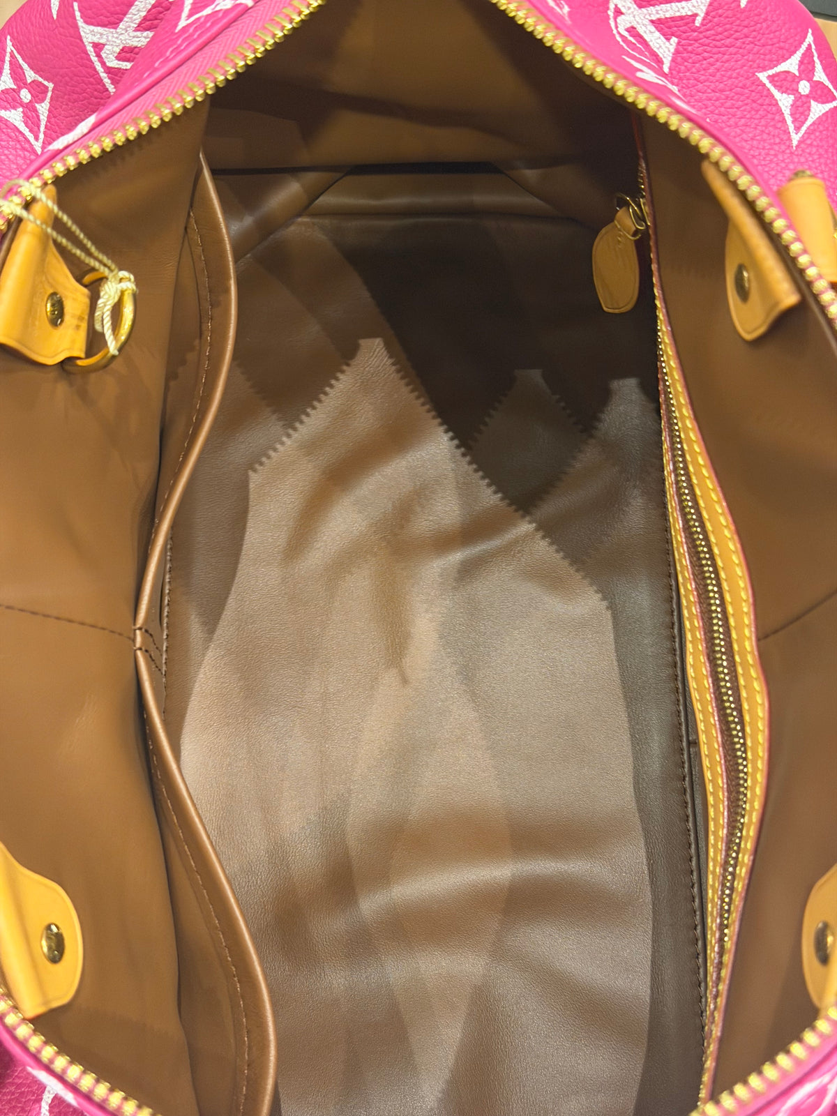 Louis Vuitton P9 Speedy 40 Bandouliere Pink Agate Duffle Bag