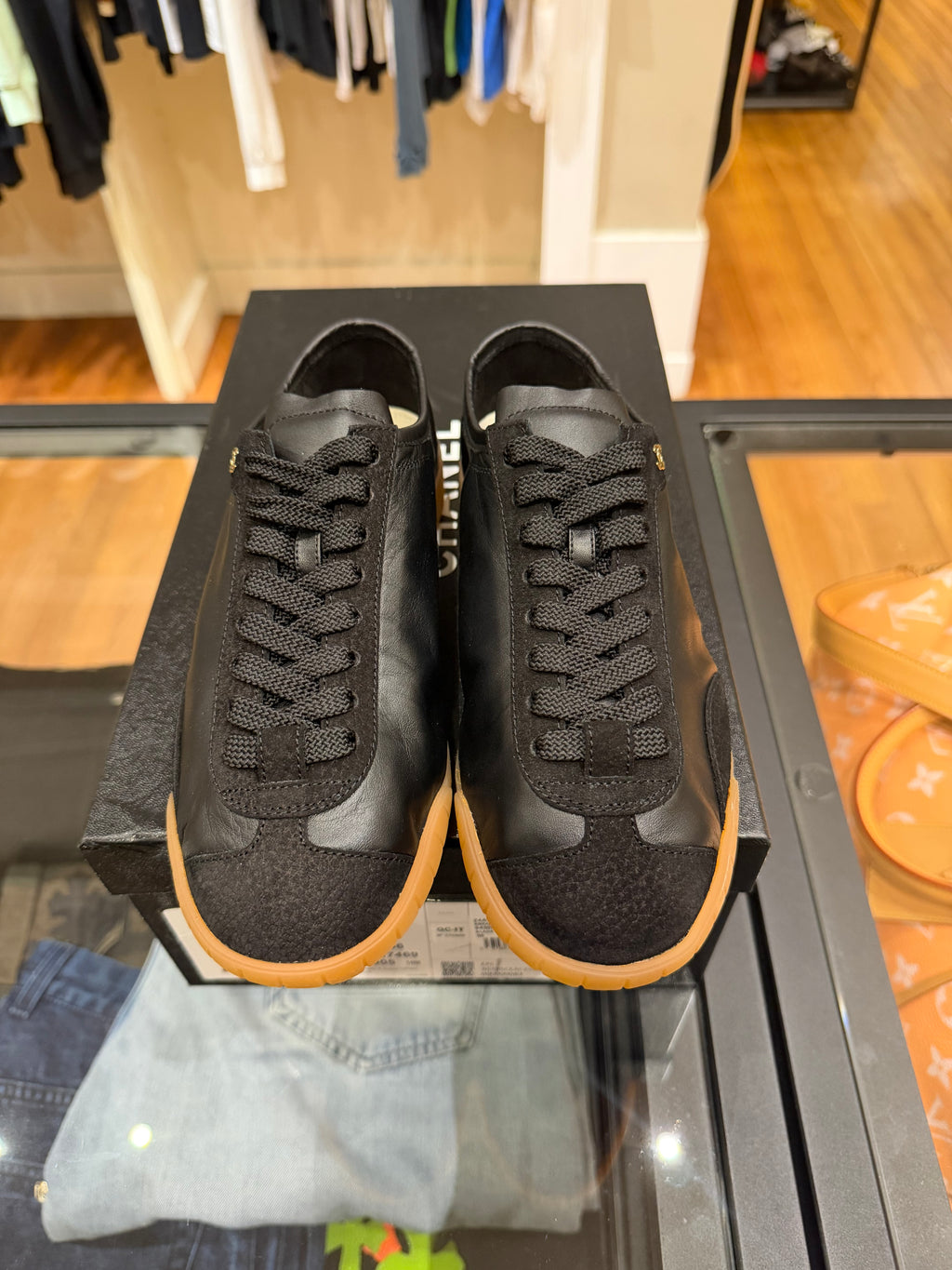 Chanel 24A Interlocking CC Logo Quilted Calfskin Sneaker - Black