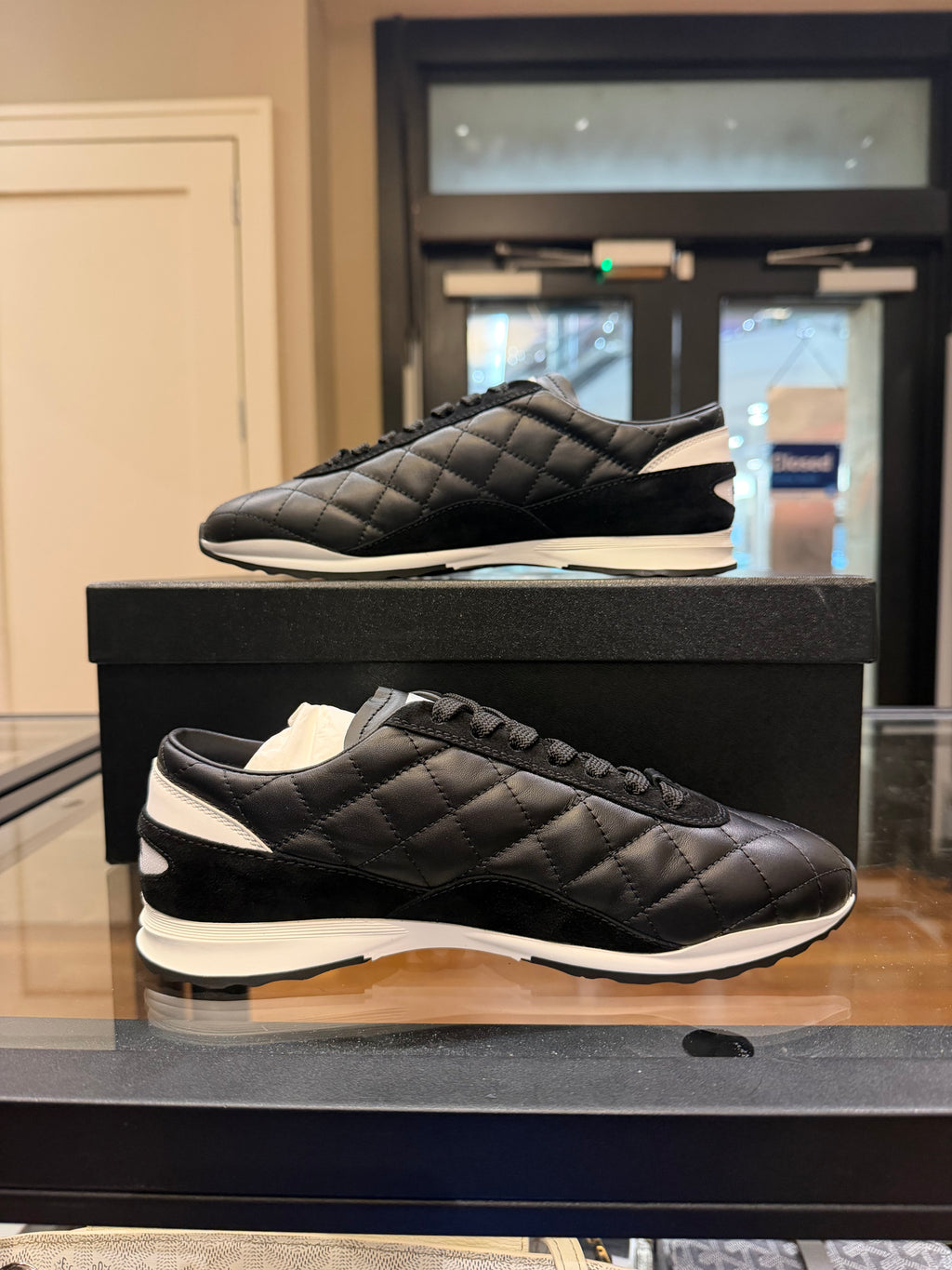 Chanel Calfskin Quilted Sneakers - Black
