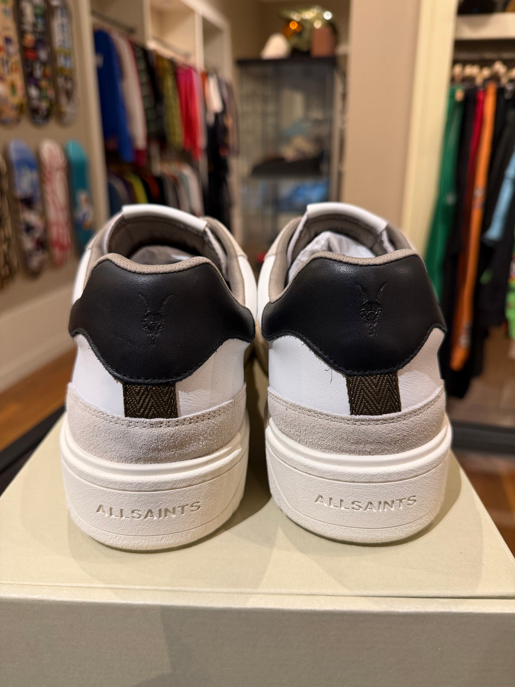 All Saints Regan Low Top - White Suede