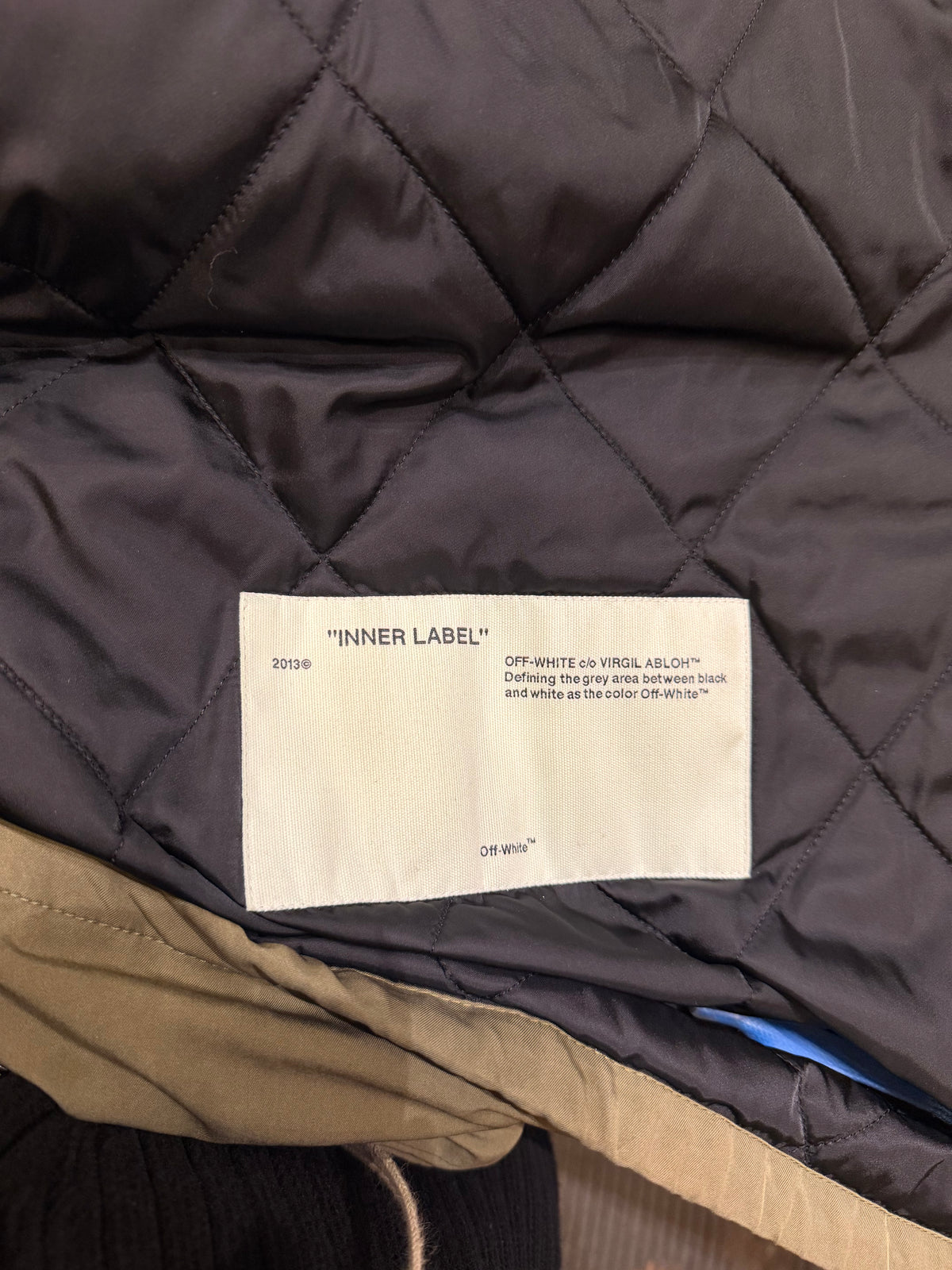 Off-White Reversible Khaki Coverall Coat - Green