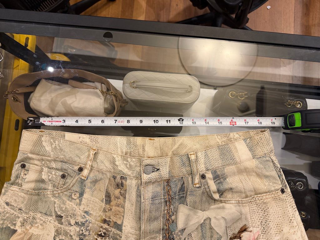 Acne Studios Trompe Pearl Chain & Lace Jeans