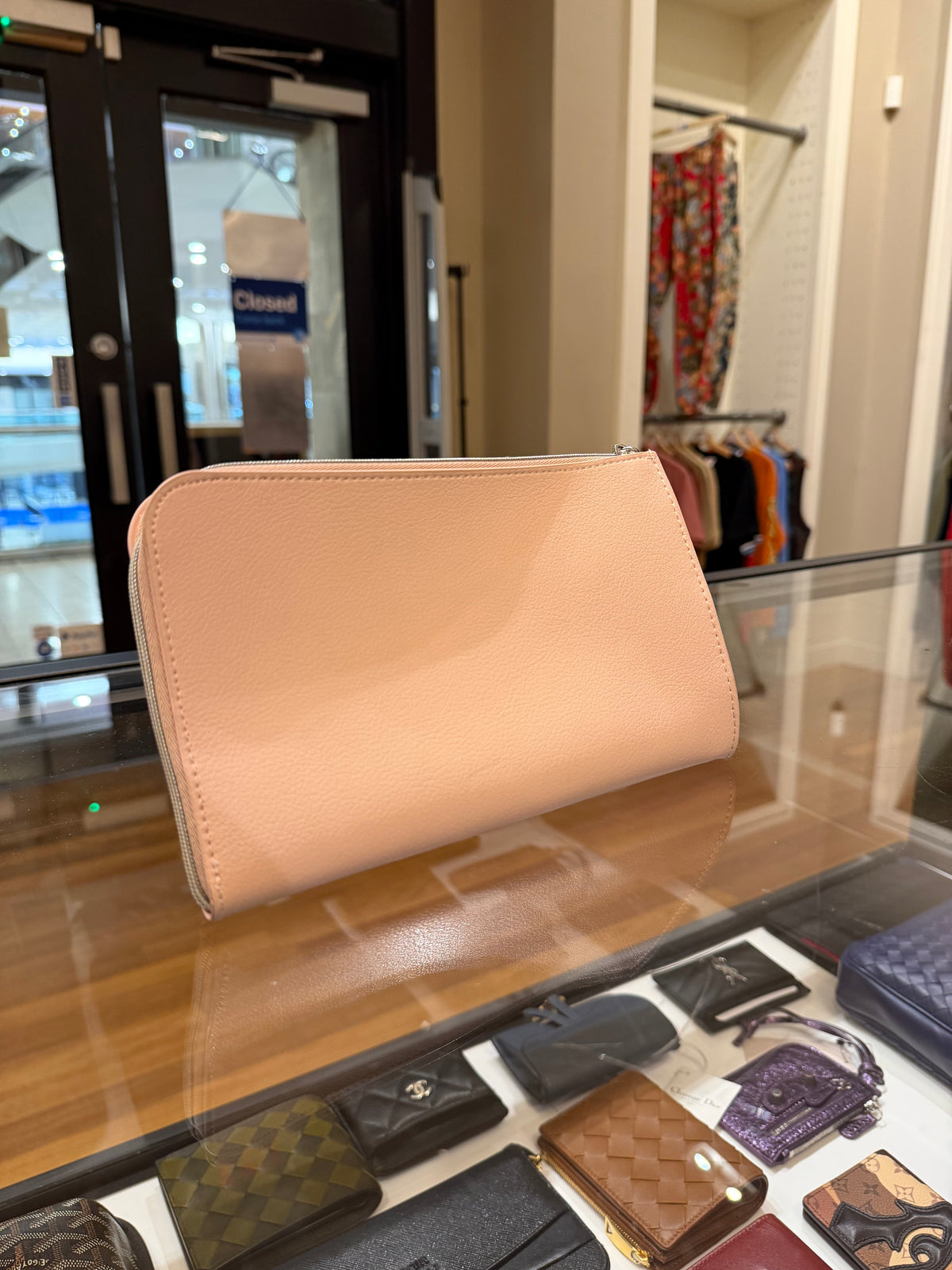 Dior Logo Zipper Wallet - Pink
