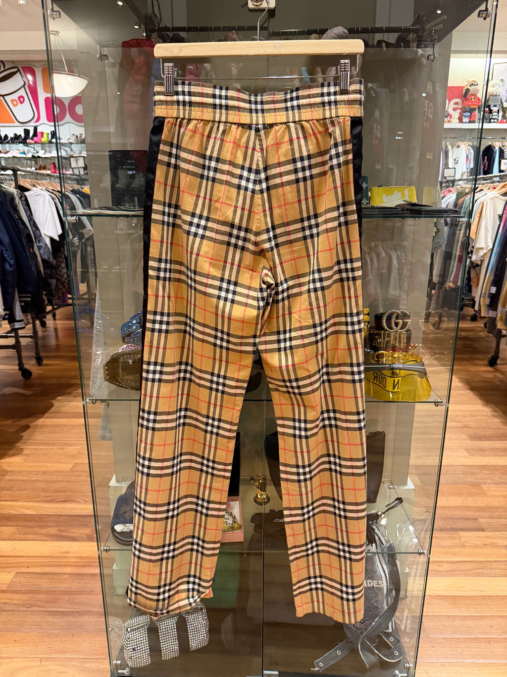 Burberry Stretch Cotton Side Stripe Trousers