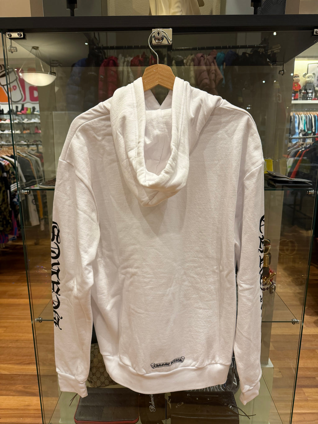 Chrome Hearts Vertical Logo Hoodie - White