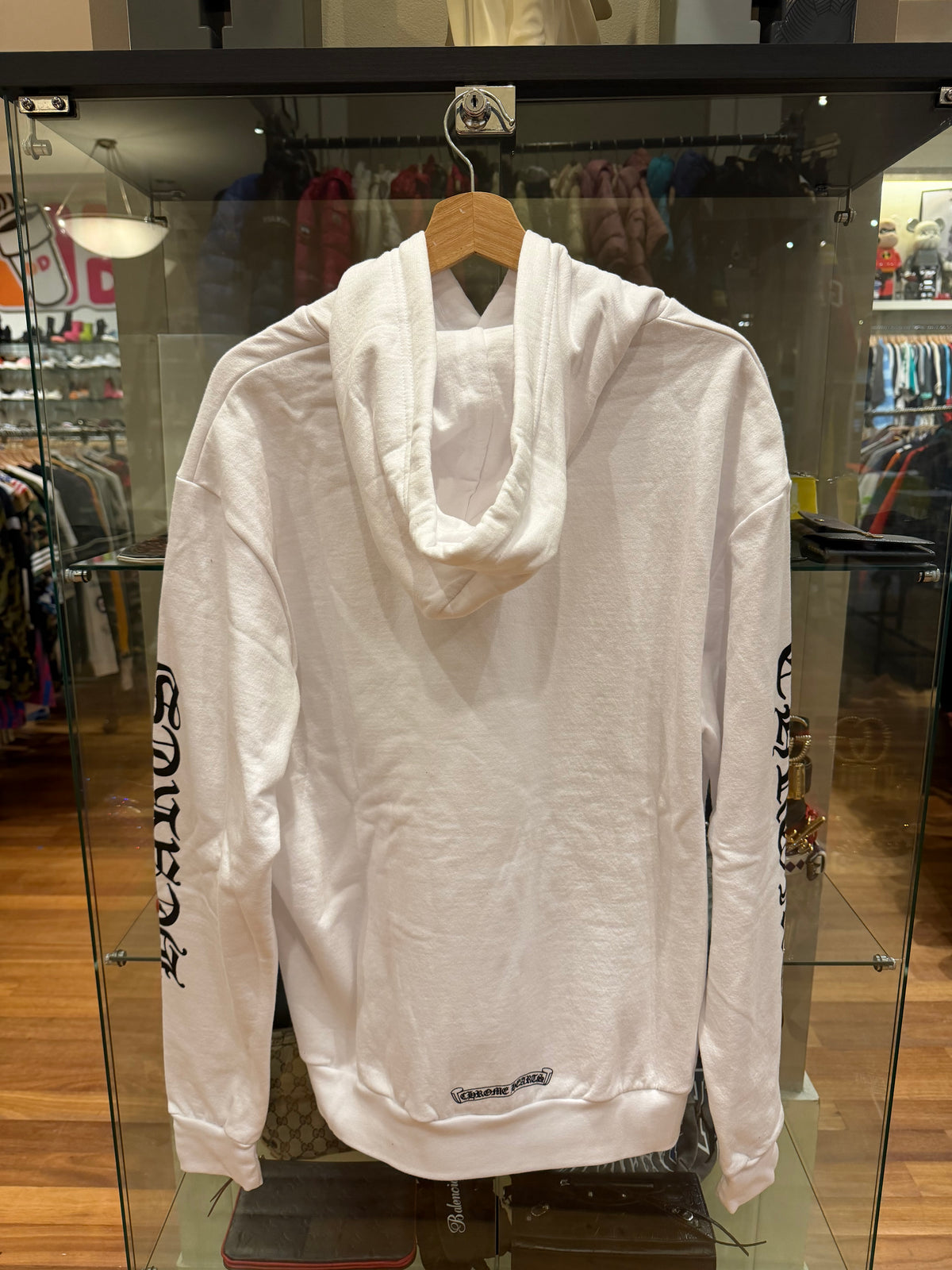 Chrome Hearts Vertical Logo Hoodie - White