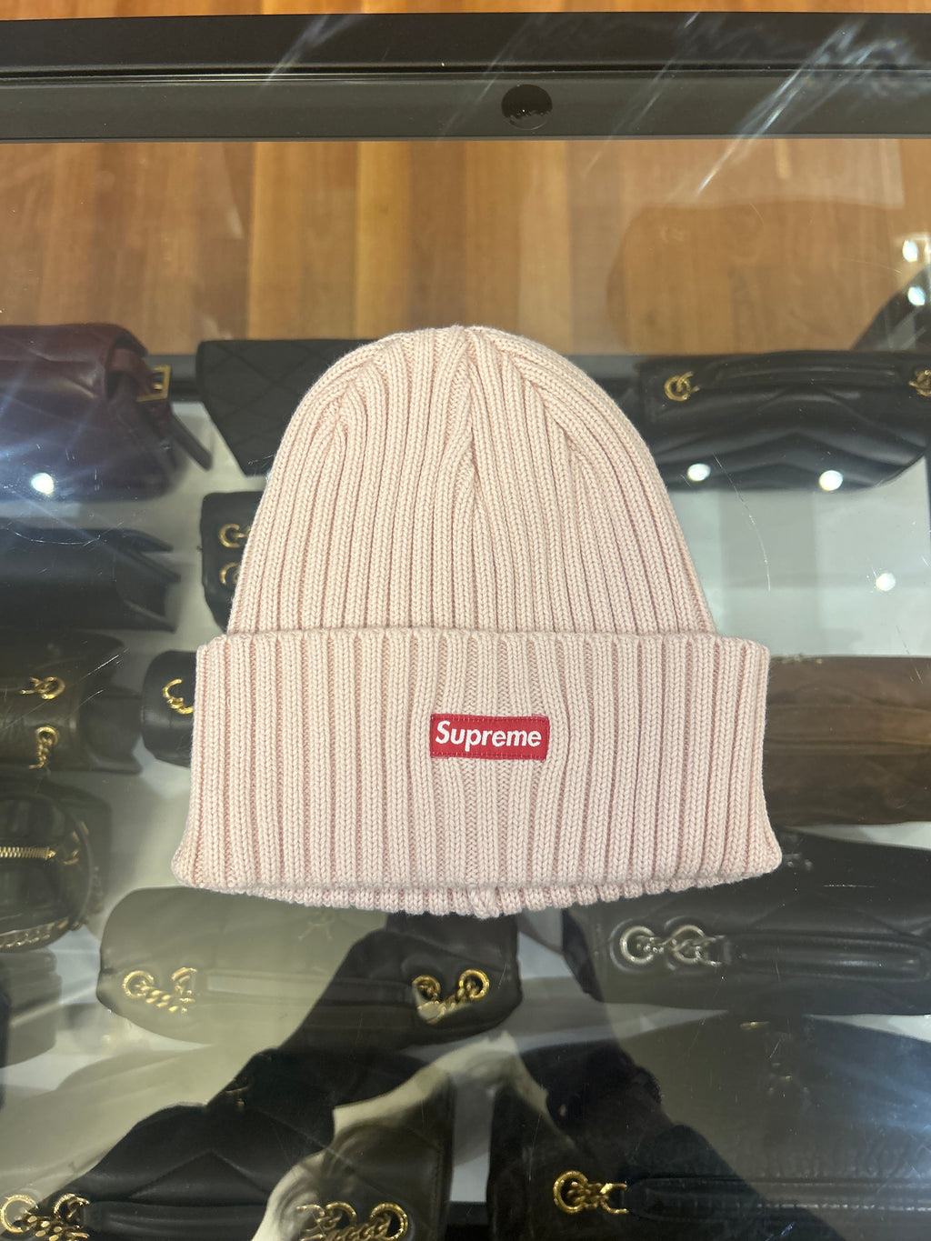 Supreme Overdyed Ribbed Beanie - Pink
