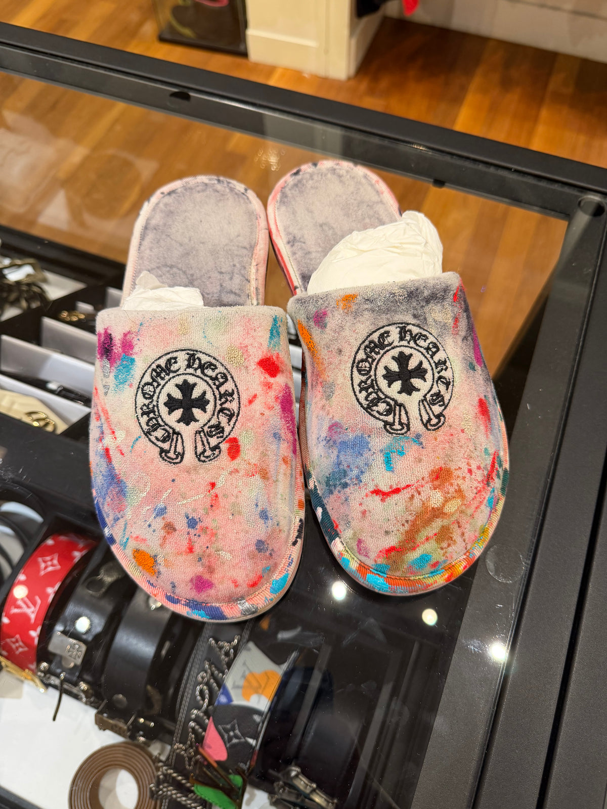 Chrome Hearts Paint Splatter House Slippers