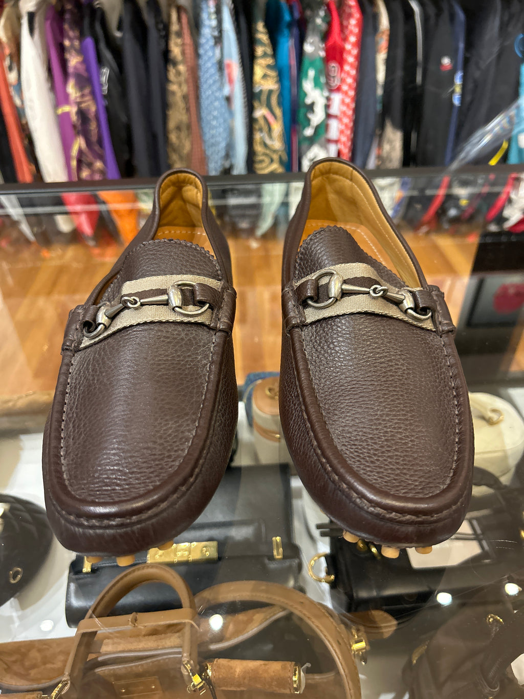 Gucci Horsebit Driver Loafers - Brown