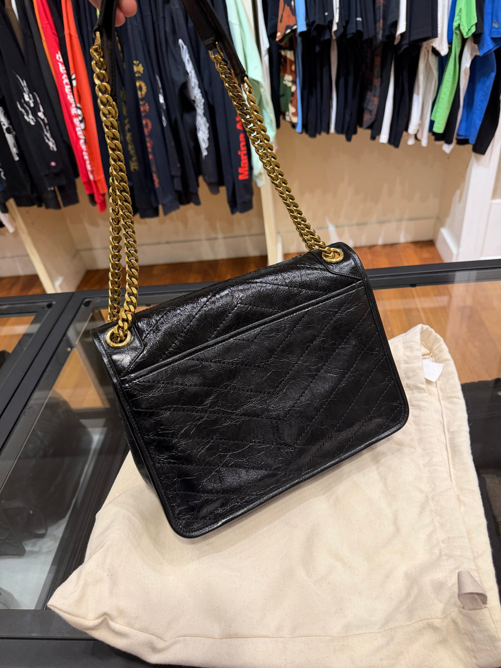 Saint Laurent Niki Medium Vintage Leather - Black