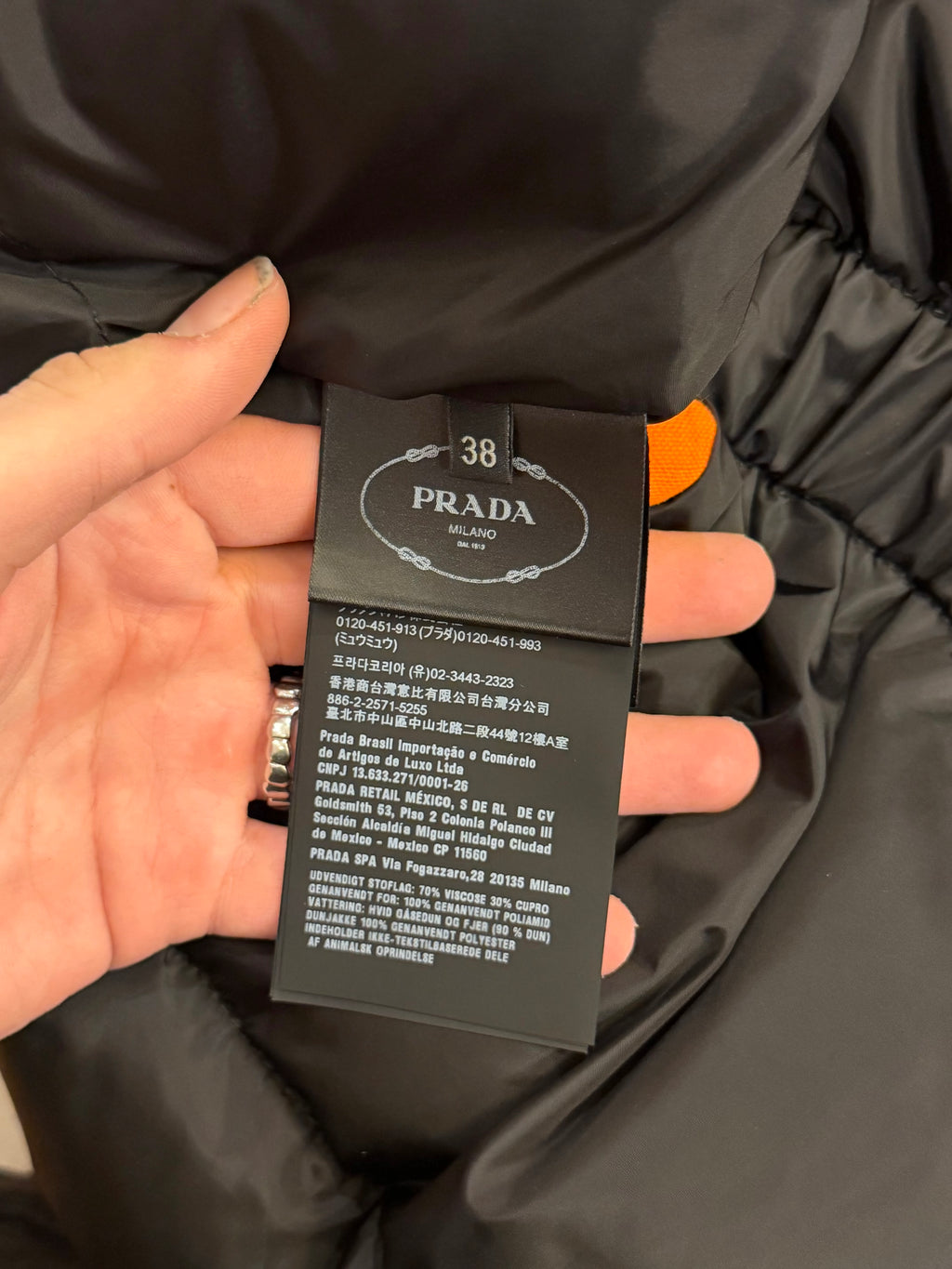 Prada Cinched Velvet Puffer Coat