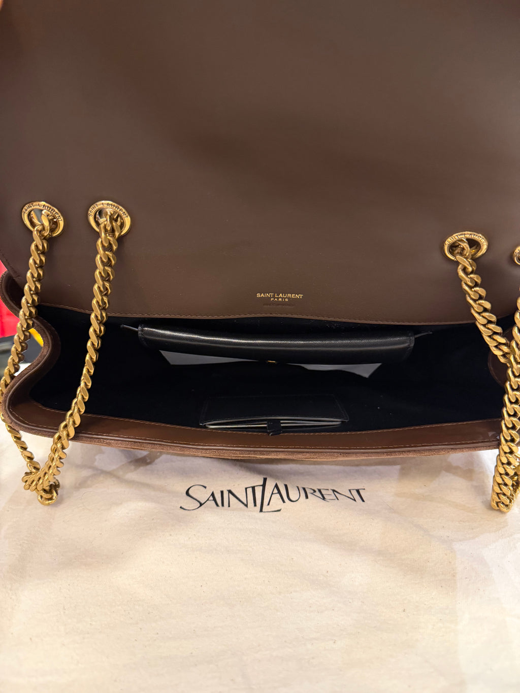 Saint Laurent LouLou Large in Suede - Caramel Cognac