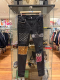 Amiri Art Patch Skinny Jeans -Black