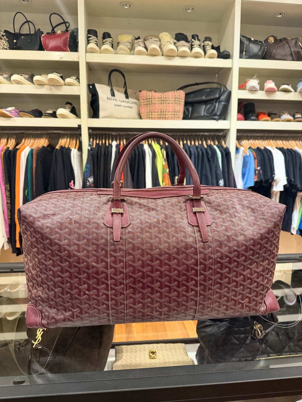 Goyard Boeing 55 Burgundy Duffle Bag