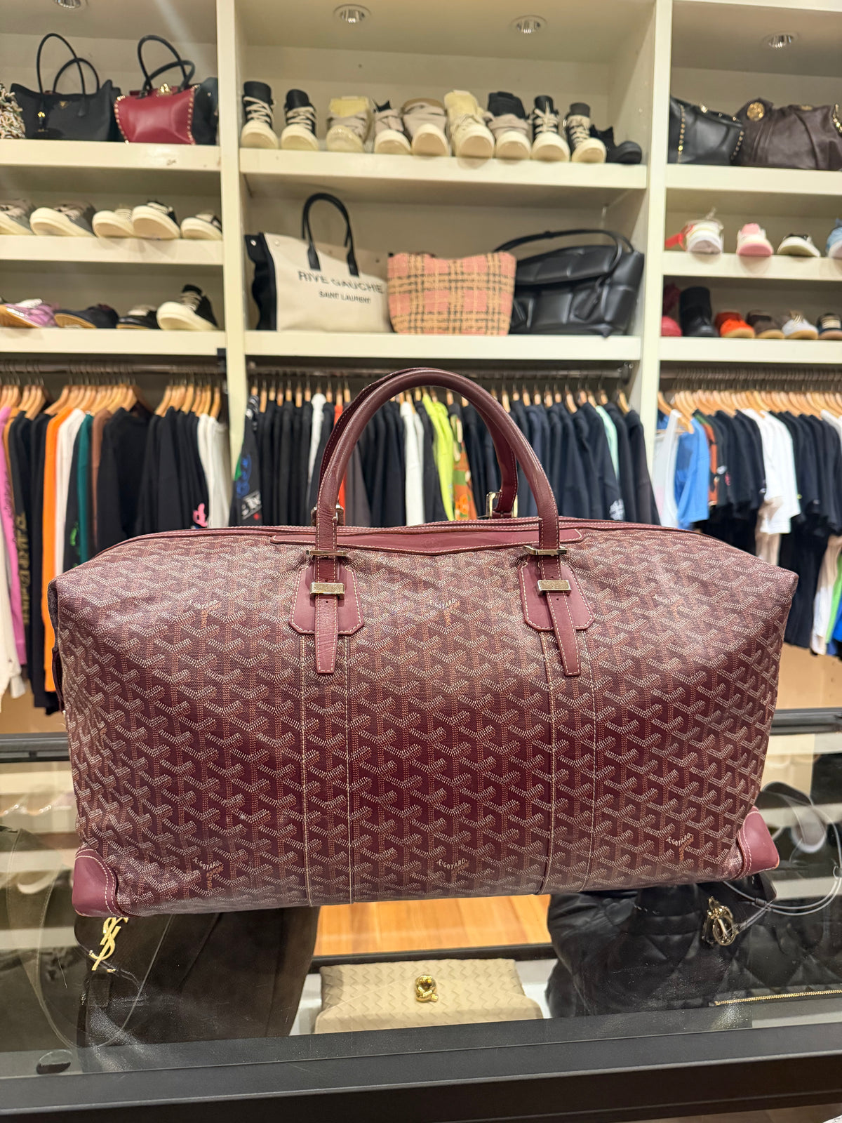 Goyard Boeing 55 Burgundy Duffle Bag