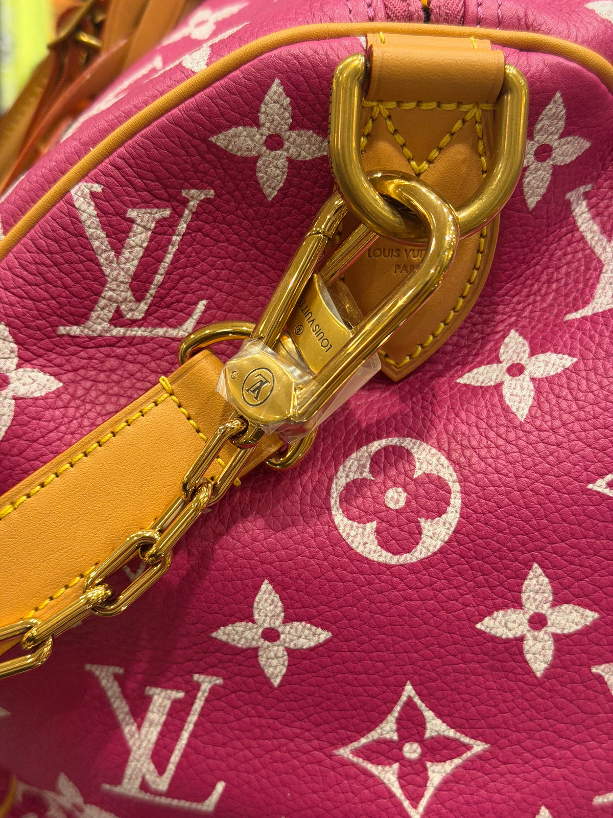 Louis Vuitton P9 Speedy 40 Bandouliere Pink Agate Duffle Bag