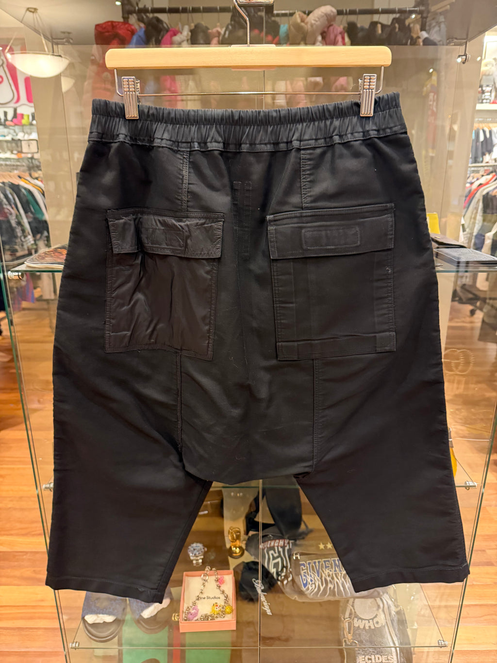 Rick Owens Drop Crotch Nylon Drawstring Short
