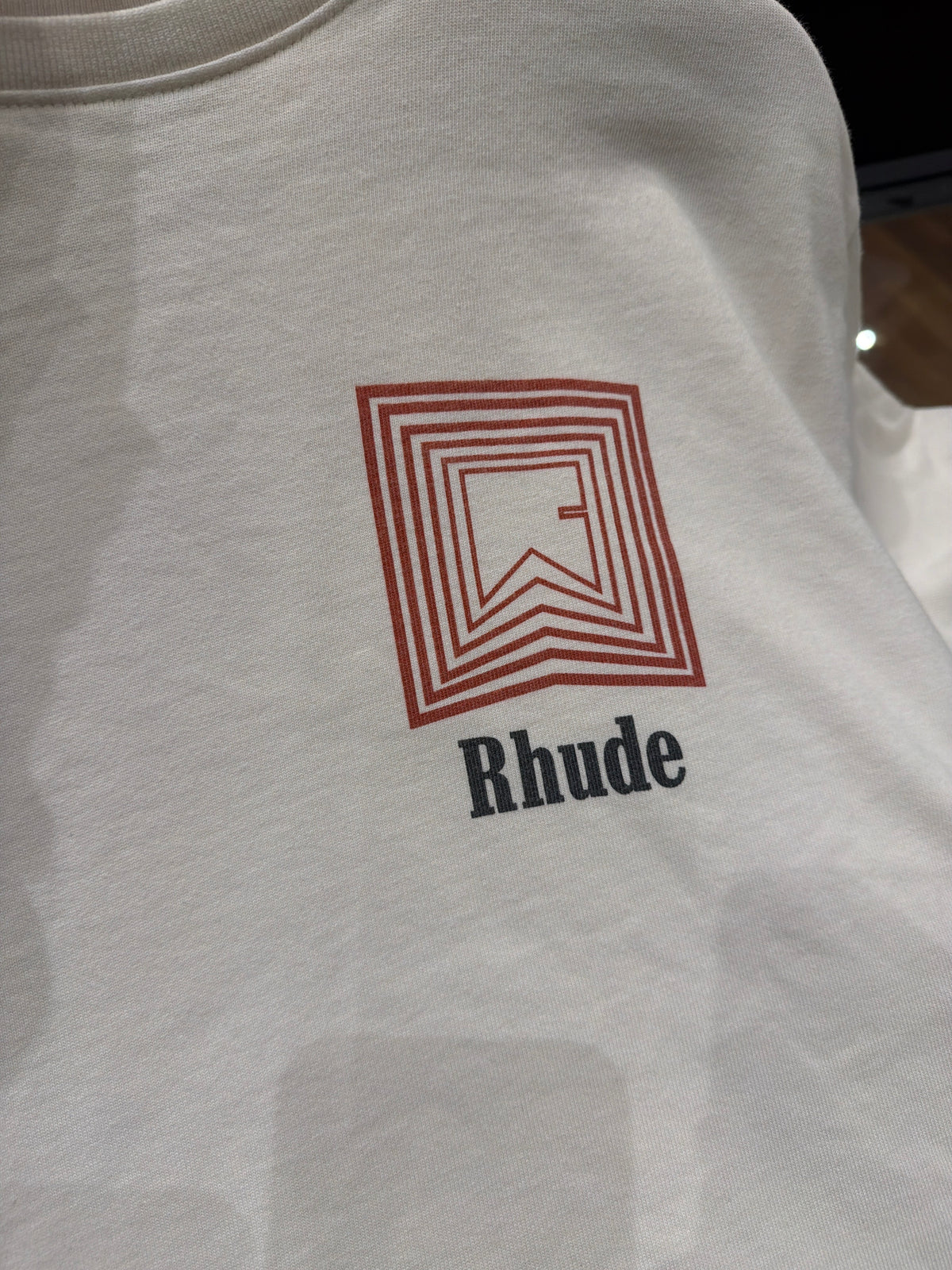 Rhude Chevron Repeat Logo Tee-White