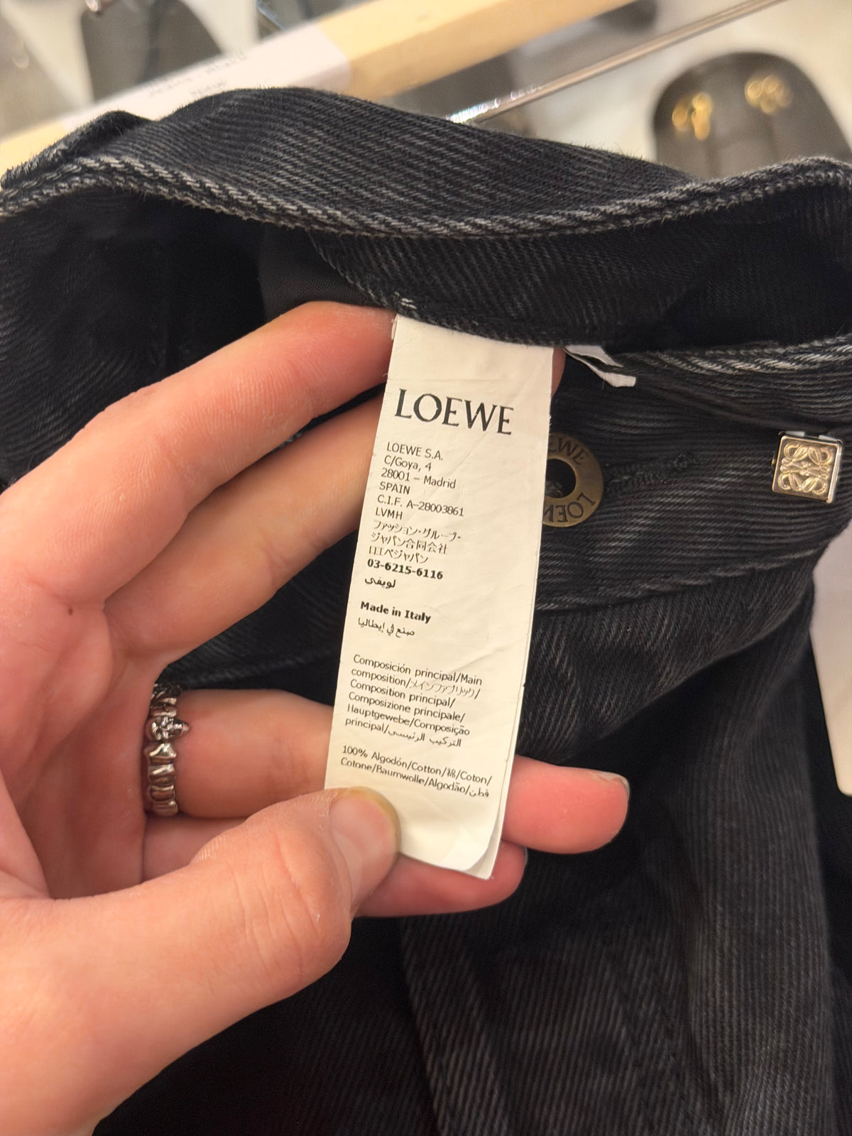 Loewe Anagram Baggy Denim Jeans - Black