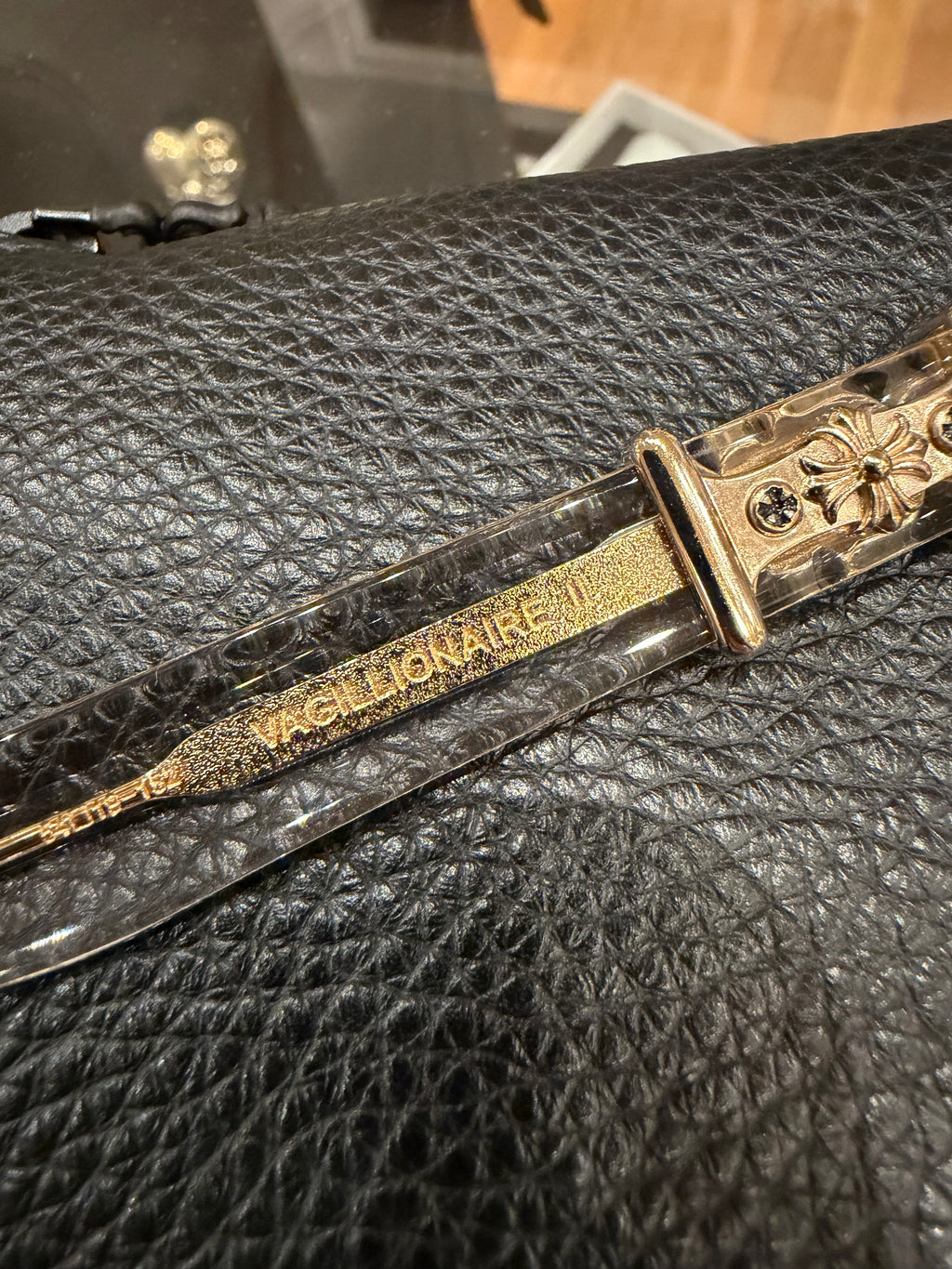 Chrome Hearts ‘Vagillionaire II’ Clear / Gold Glasses