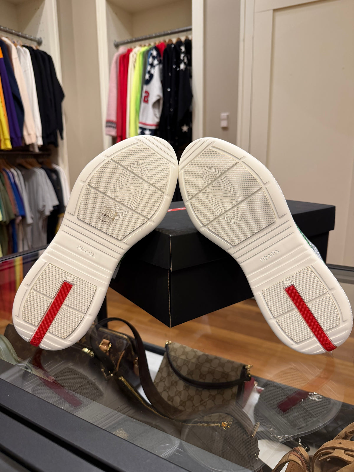 Prada America’s Cup Patent Leather & Technical Fabric Sneakers - Green